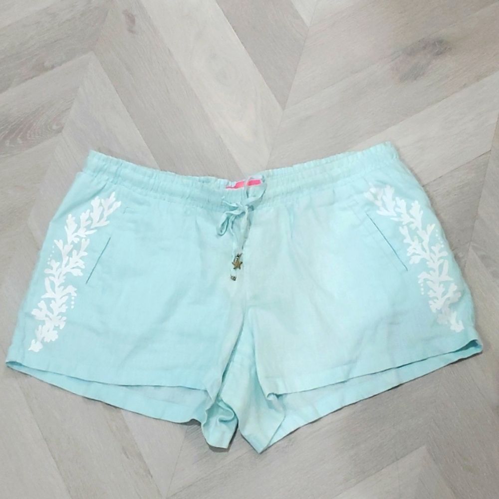 Lilly Pulitzer , Baybreeze Linen Shorts, Size Xl